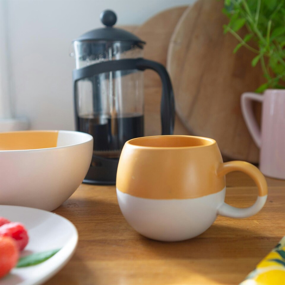 image 1 of Nicola Spring Dipped Stoneware Sphere Mugs - 340ml - 4 Colours Multi