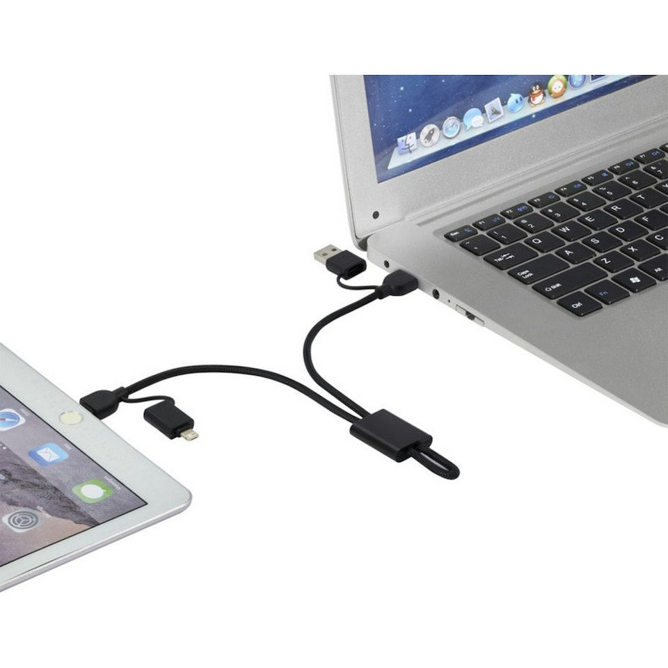 image 1 of Tekio Aluminium 6-In-1 Mobile Phone Charger - Solid Black - One Size