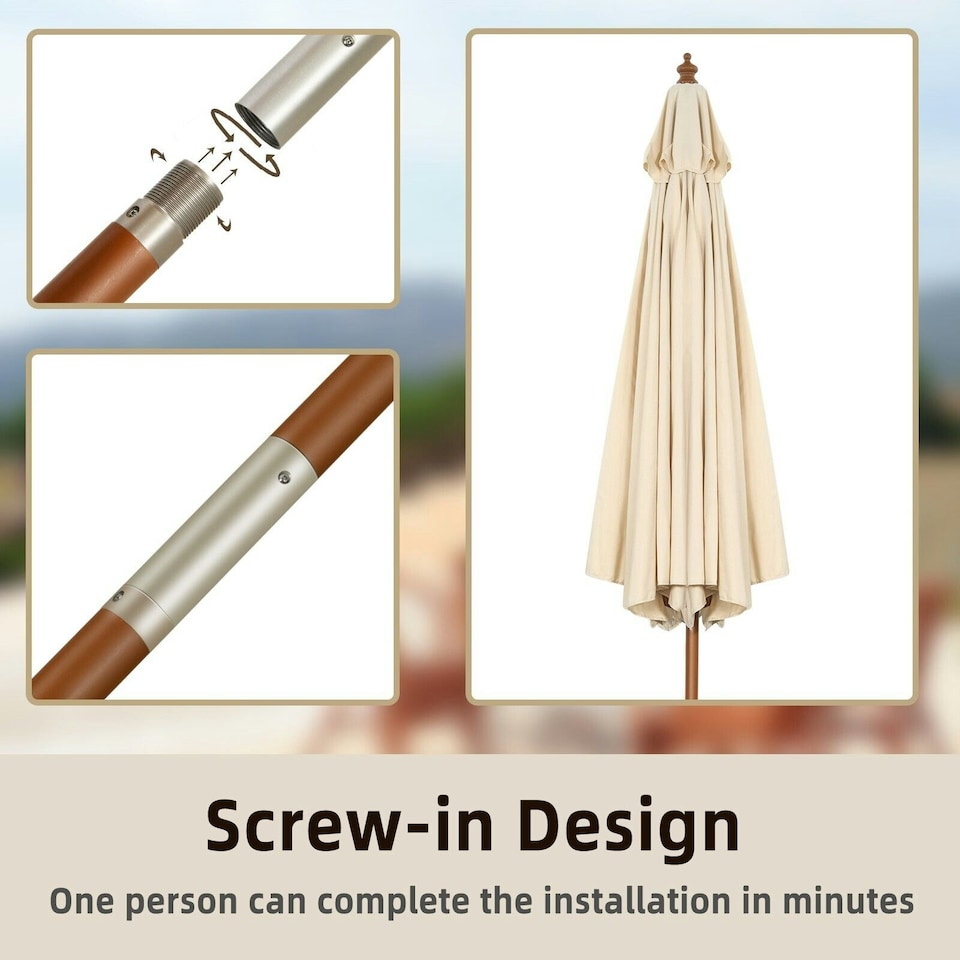 image 1 of COSTWAY 2.7M Outdoor Patio Umbrella Garden Parasol Sun Shade N/A