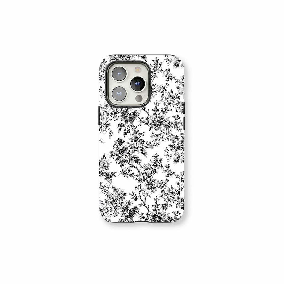 image 1 of Mono Floral Phone Case | Black | iPhone 16 Plus
Tough | iPhone 16 Plus
Tough