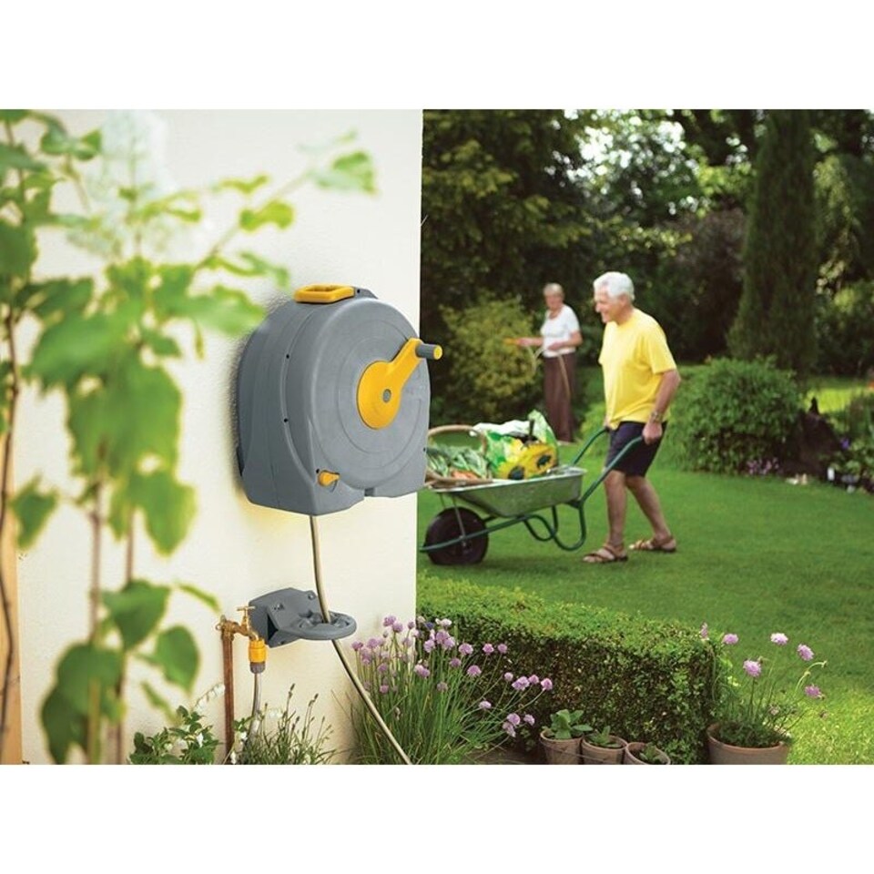 image 1 of Hozelock 2496 Wall Mounted 40m Fast Reel + 40m Of 12.5mm Hose - Multi Colour - One Size | Multi