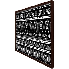 Heiroglyphs on black (Picutre Frame) Brown | XS