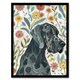 image 1 of Great Dane Pet With Flowers Dog Lover Watercolour Black Framed Wall Art Print A4