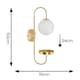 image 4 of ValueLights Milo Frosted Glass Globe Shade Curved Gold Wall Light | Gold