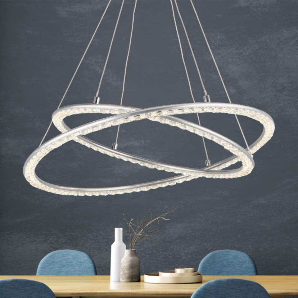 image 1 of Ilarria 2 Light LED Crystal Ceiling Pendant