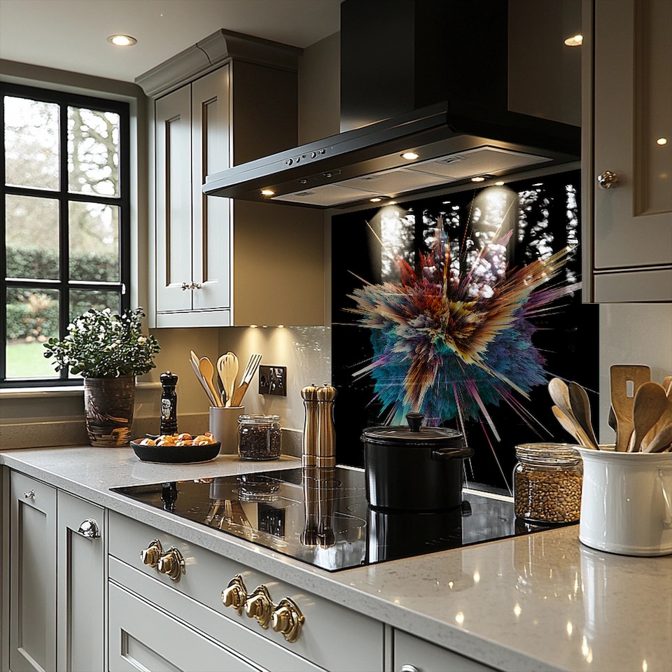 image 1 of Colorful Explosion Isolated Splash Back | White
