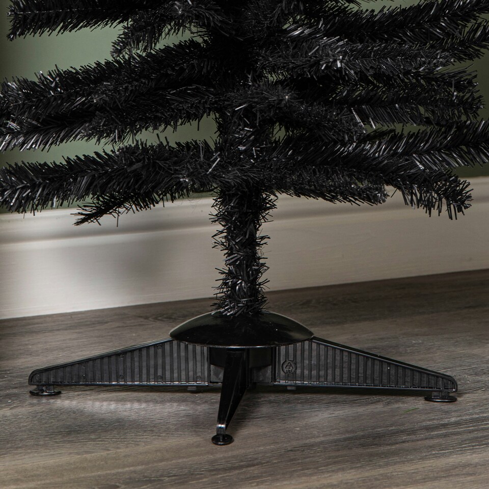 image 1 of 6ft (1.8m) Black Pencil Pine Artificial Christmas Tree with 321 Tips