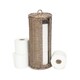 image 1 of Open Round Rattan 3 Toilet Roll Holder | Brown | Brown | One Size