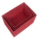 image 4 of Red Paper Rope Tray Set of 3 | Red | Red | Set of 3