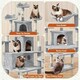image 4 of Yaheetech Large Cat Tree with 3 Condos Light Grey