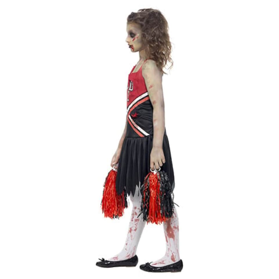image 1 of Zombie Cheerleader Girls Fancy Dress Costume Kids Medium - Age 7-9
