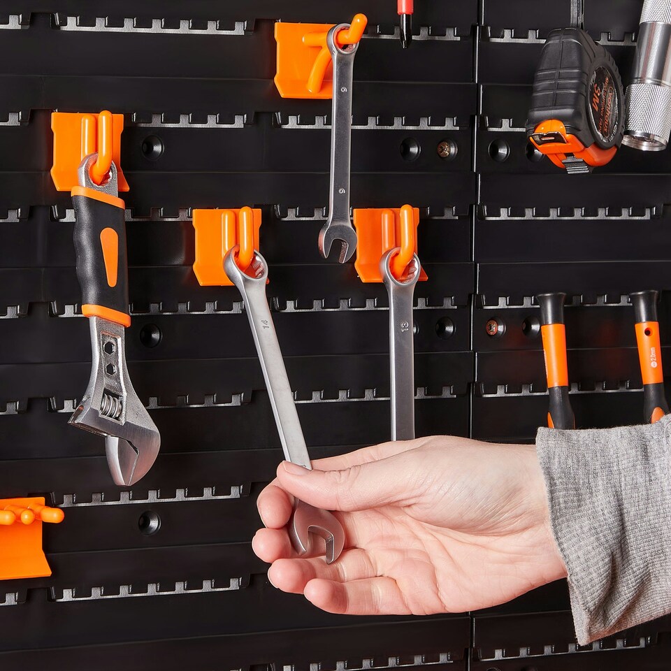 image 1 of VonHaus Garage Tool Storage with Shelf and Pegboard for Multiple Tools