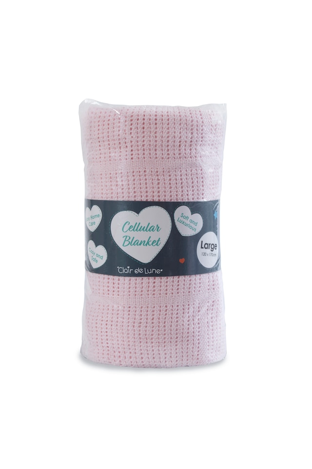 image 1 of Clair De Lune Cellular Blanket Pink | Pink