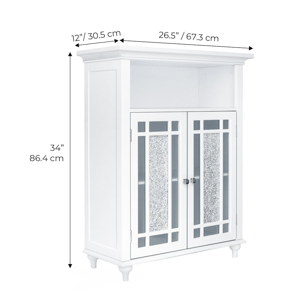 image 1 of Teamson Home Wooden Bathroom Floor Cabinet Doors Windsor White