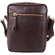 image 2 of London Leathergoods Mens Soft Genuine Leather Travel / Holiday Shoulder / Cross Body Bag | Brown | Dark Brown
