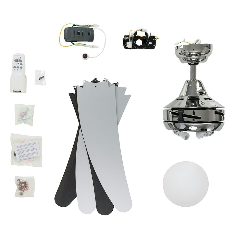 image 1 of ValueLights Apache Silver Ceiling Fan Light