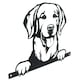 image 6 of Black Metal Peeking Retriever Silhouette with Fixing Plate Garden Ornament Gift
