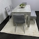 image 3 of Grey Wooden Dining Table Set with 4 Chairs and 1 Bench Dining Kitchen Furniture