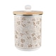 image 1 of Oak Leaves & Berries Food Waste Caddy - Metal 2L Golden Yellow Decorative Kitchen Compost Bin