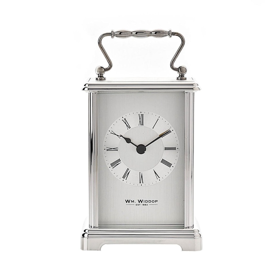 image 1 of Widdop Gifts Silver Carriage Clock