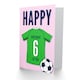 image 2 of Football Strip Kit Green Jersey Top Age 6 Year Old Child Kids 6th Birthday Card