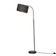 image 3 of ValueLights Curva Gloss Black Floor Lamp with Medium Black Drum Shade and LED Bulb | Black