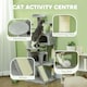 image 3 of PawHut 138cm Cat Tower with Scratching Posts Bed Condo Platform, Light Grey