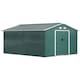 image 1 of Outsunny 13 x 11ft Metal Garden Shed, Outdoor Storage Tool House with Ventilation Slots, Foundation Kit and Lockable Double Doors, Green