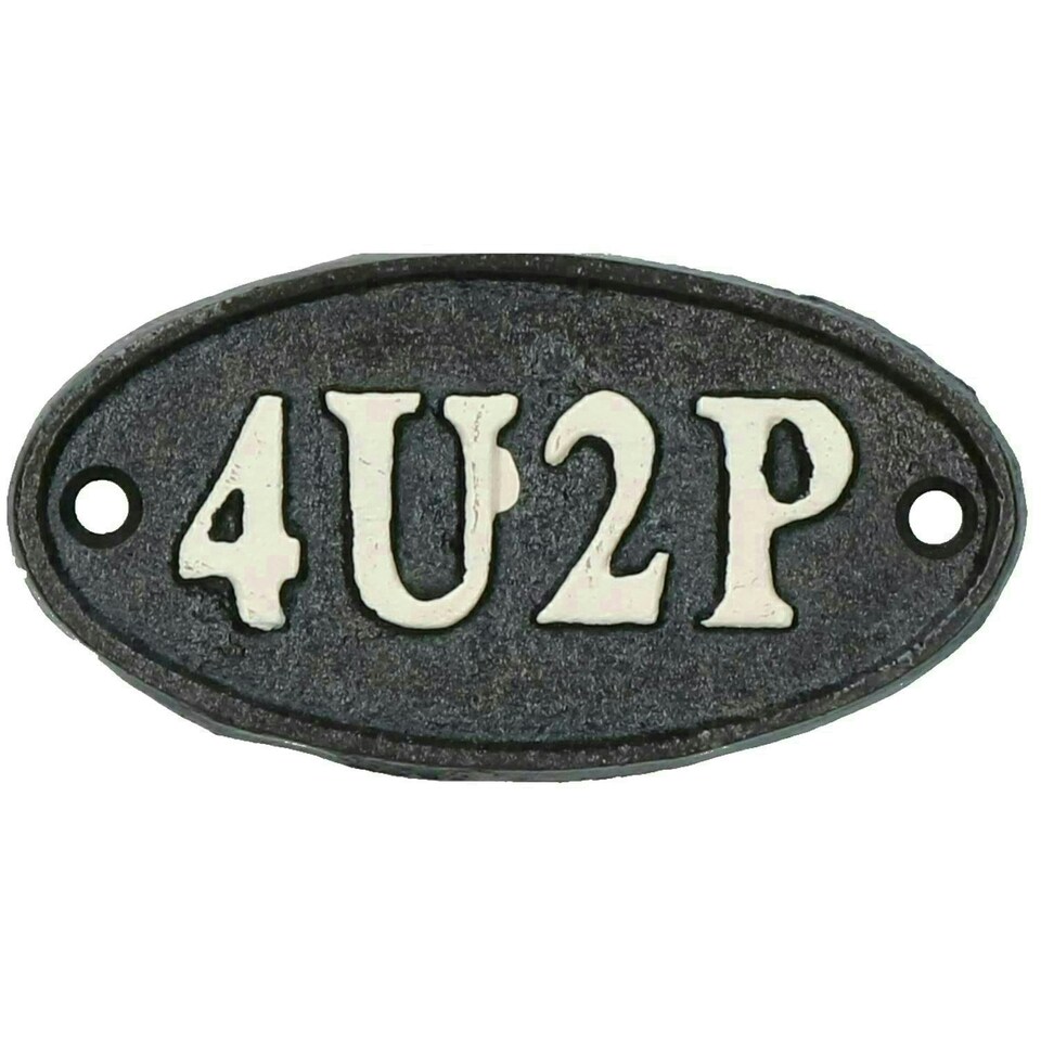 image 1 of 4U2P Toilet Bathroom Cast Iron Sign Plaque Door Wall House Work Office Shop