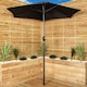 image 4 of Samuel Alexander Outdoor 6 Seater Glass Top Table and Chairs Patio Set with Parasol in Black