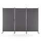image 3 of COSTWAY 3 Rolling Privacy Screens Freestanding Panel Room Divider on Wheels Grey