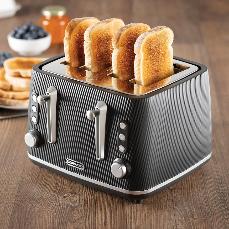 image 1 of Daewoo Cascade Matching Kettle and 4 Slice Toaster Set 1.7L 3KW