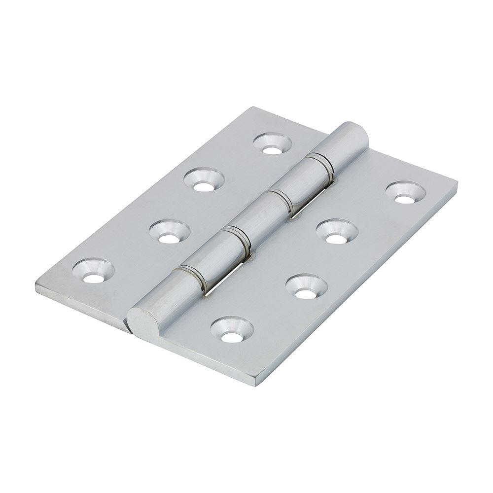 Timco - Double Stainless Steel Washered Hinges - Solid Brass - Satin Chrome (Size 102 x 67 - 2 Pieces)