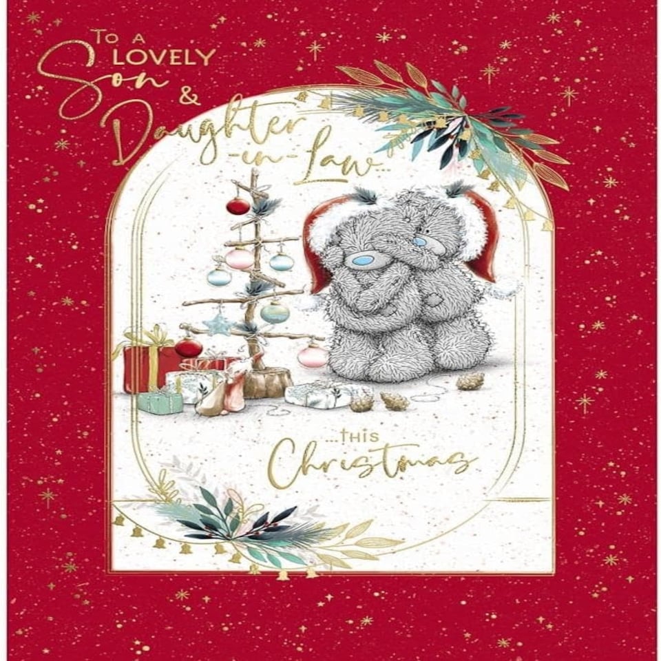 image 1 of Bears Stood By Tree Son And Daughter In Law Christmas Card