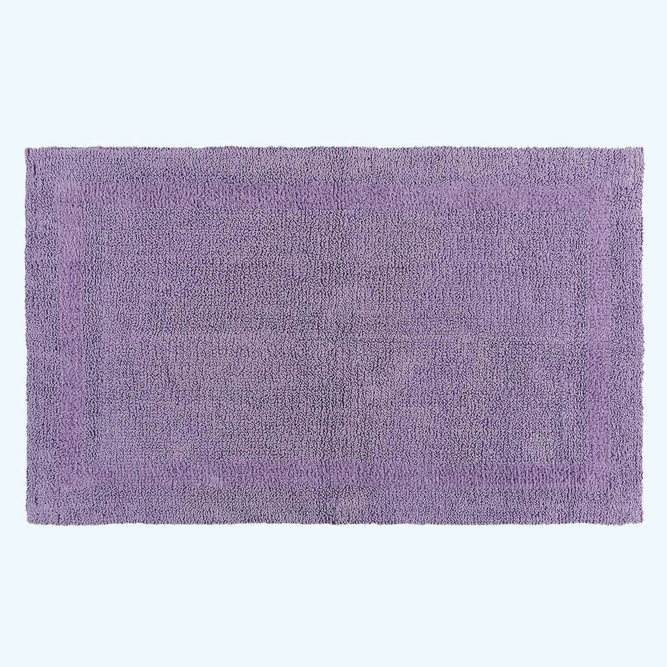 image 1 of Homescapes Luxury Reversible Cotton Bath Mat - Lilac Purple