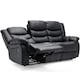 image 2 of Seattle 3 Seater Manual High Back Bonded Leather Recliner Sofa (Black)