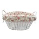 image 1 of White Finish Garden Rose Lined Wash Basket | Multi | Garden Rose