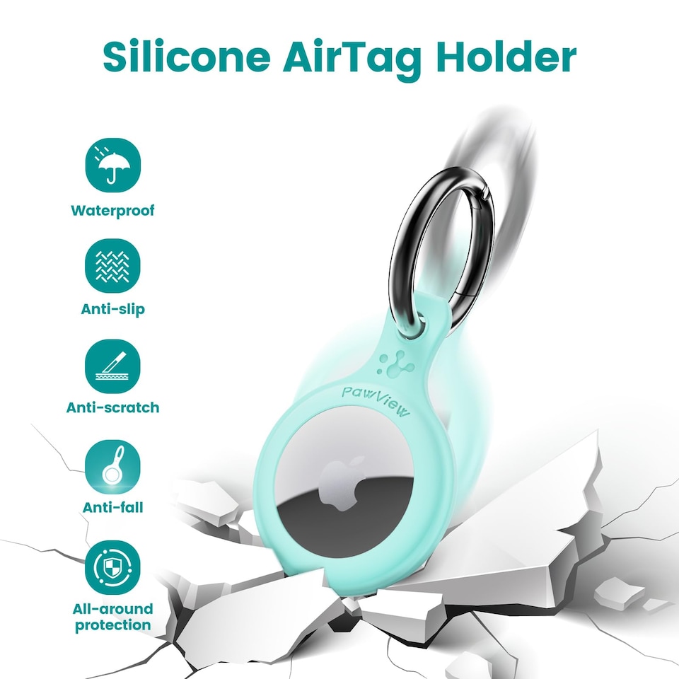 image 1 of AirTag Holder & Collar for Pets GPS Tag & App with Smart QR ID