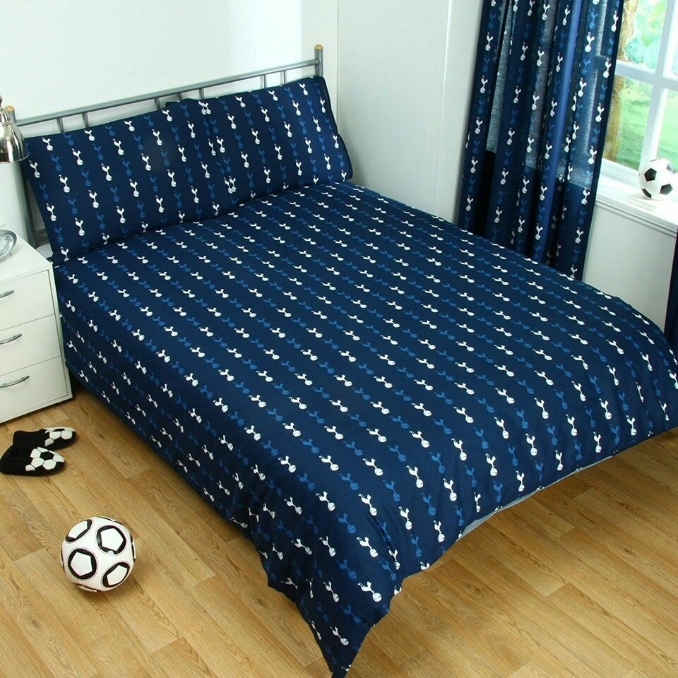 image 1 of Tottenham Hotspur FC Pulse Duvet Cover Set - Navy/White - Double