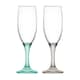 image 6 of LAV Misket Glass Champagne Flutes - 190ml - Coloured Stem - Pack of 6