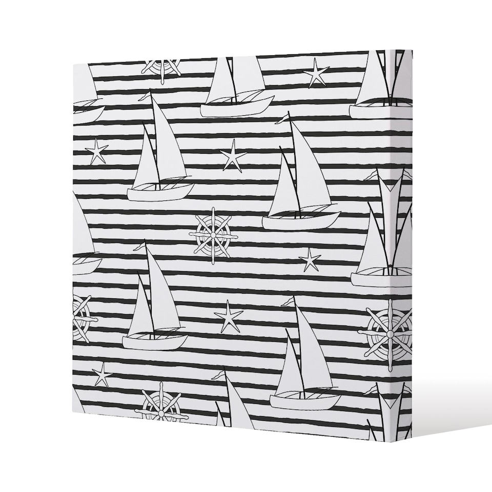 Sailboats (Canvas Print) / 77 x 77 x 4cm | Multi