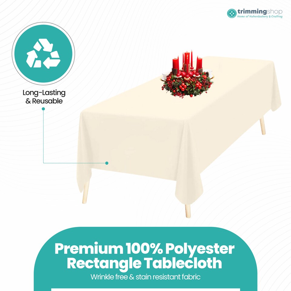 image 1 of 10pcs Rectangle Tablecloth Premium Polyester Tablecover - 90 x 132 Inch