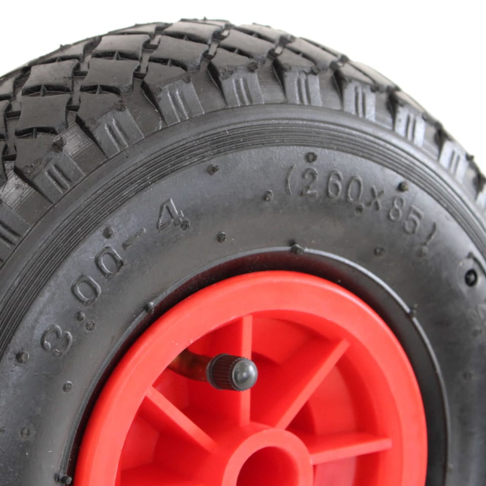 image 1 of 2x 10" 3.00-4 Plastic Rim Sack Truck Replacement Pneumatic Tyre Wheel