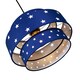 image 3 of Triple Tier Midnight Blue Cotton Fabric Childrens Pendant Shade with Stars Decor | Blue