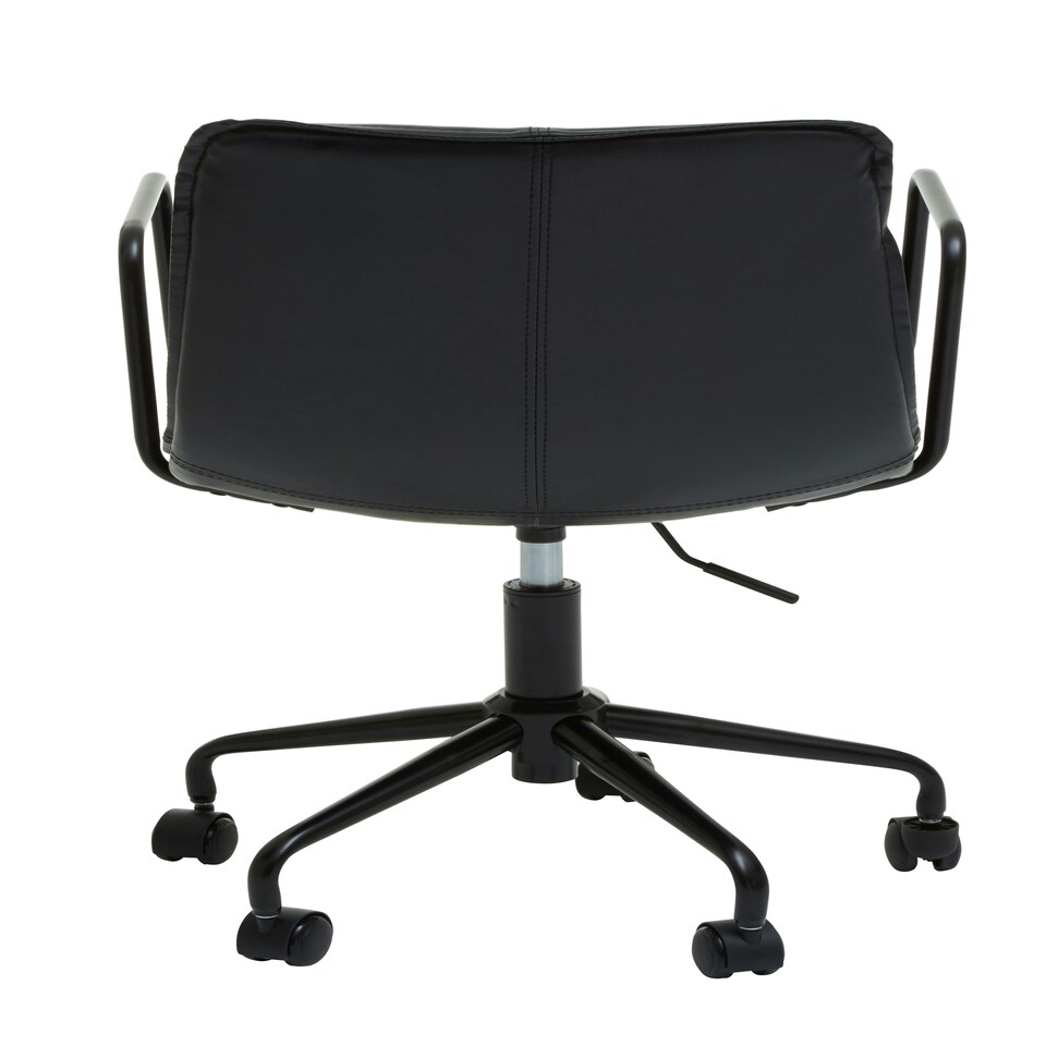 image 1 of Interiors by Premier Claw Base Black Leather Home Office Chair, Upholstered Seat Of Office Chair, Height Adjustable Swivel Chair