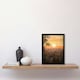 image 2 of Sunset Over Oxford City Watercolour Orange Black Framed Wall Art Print A4