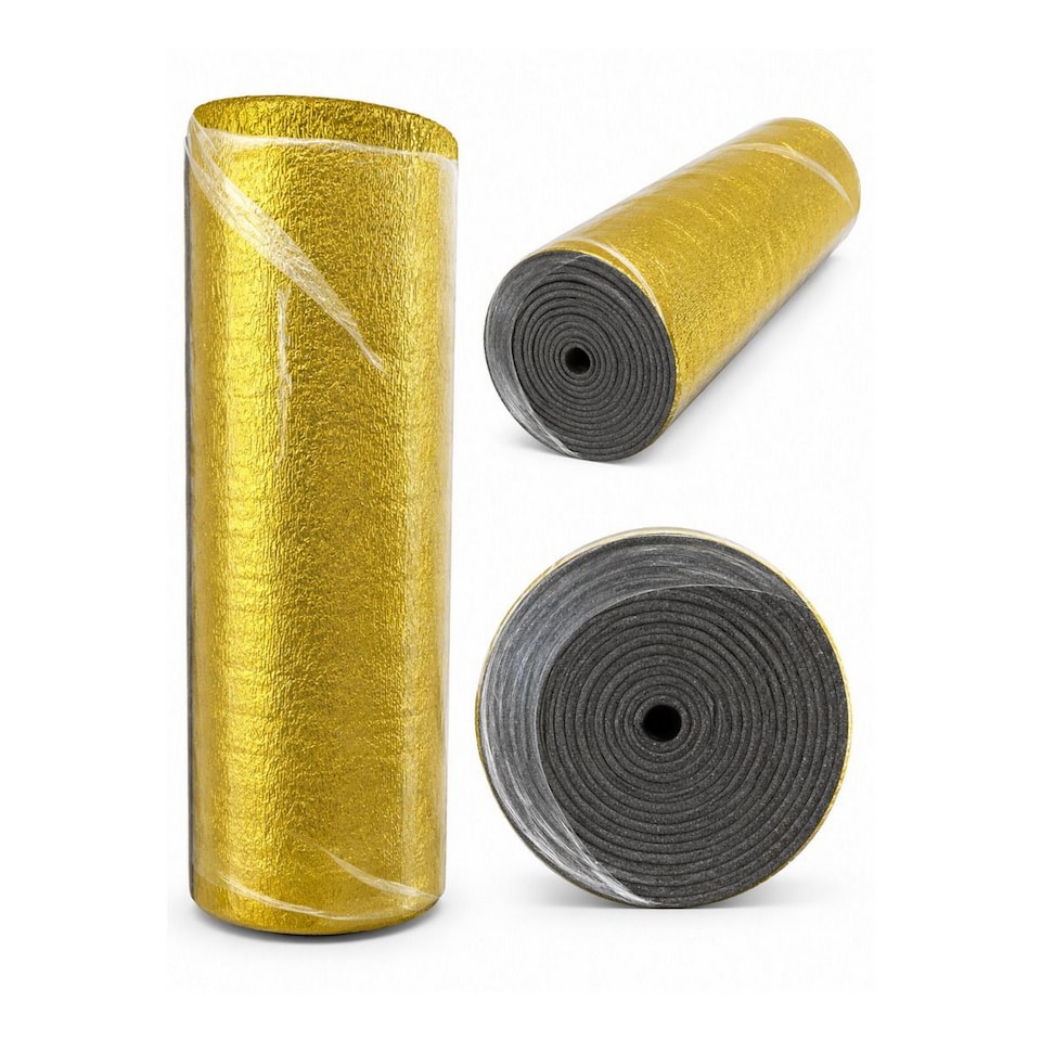 image 1 of 5mm Gold Laminate Underlay Foil Damp Proof Membrane Moisture Barrier Underlayment Covers Covers 75m²(5 x Rolls)