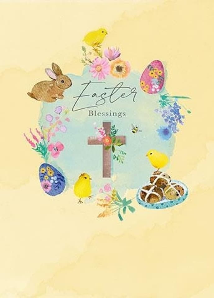 Words 'n' Wishes Easter Card for Friends and Family, 17.6 x 12.7 cms, FSC Certified and Multi-Coloured