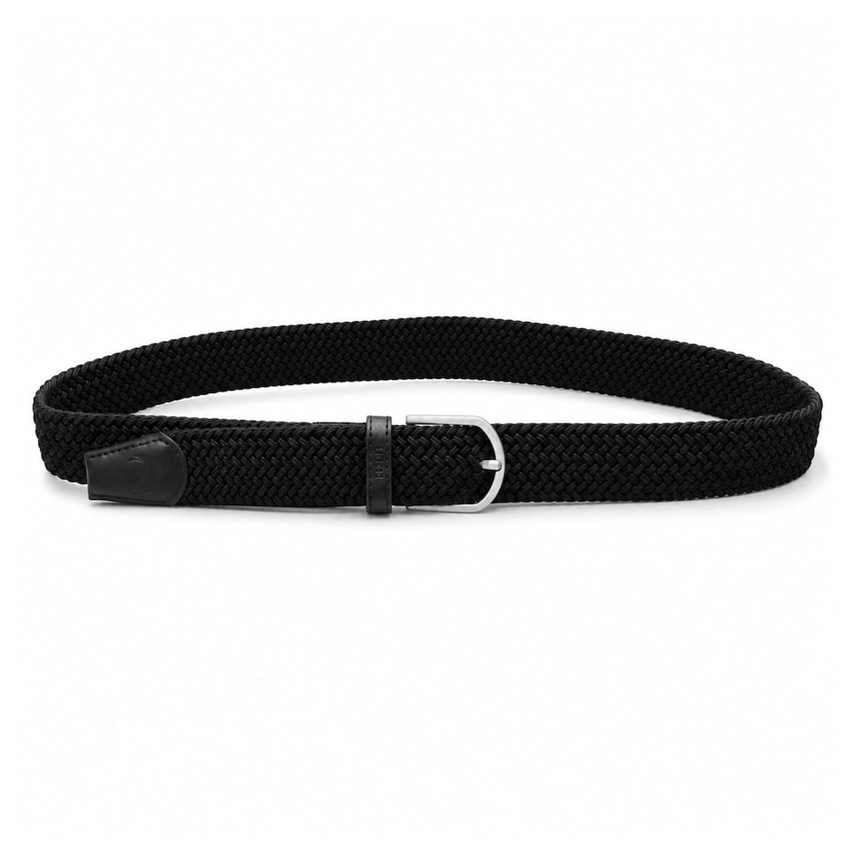 image 1 of Coco Equestrian Black Unisex Adult Woven Elastic Braided Stretch Riding Belt | Black