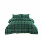image 1 of Thermal Flannelette Tartan Duvet Cover Set Warm Brushed Cotton Bedding | Green | Single